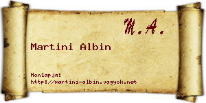 Martini Albin névjegykártya